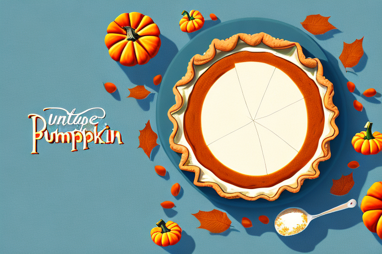 A vintage pumpkin pie with all the necessary ingredients