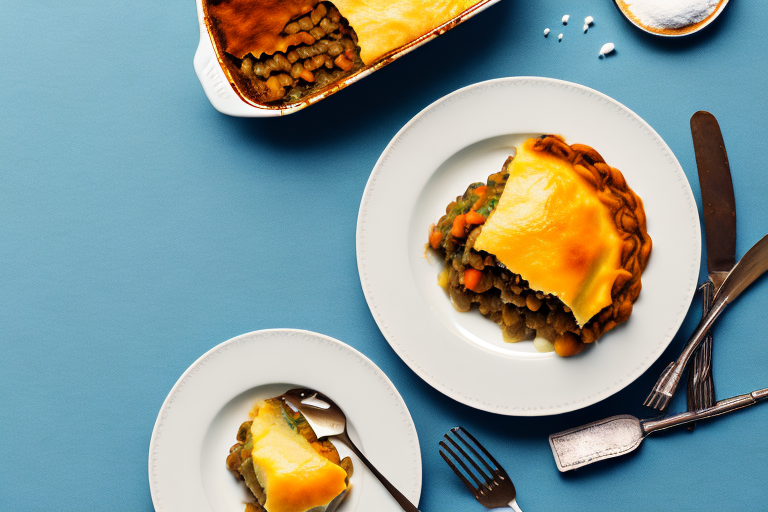 A vintage shepherd's pie with all of its ingredients