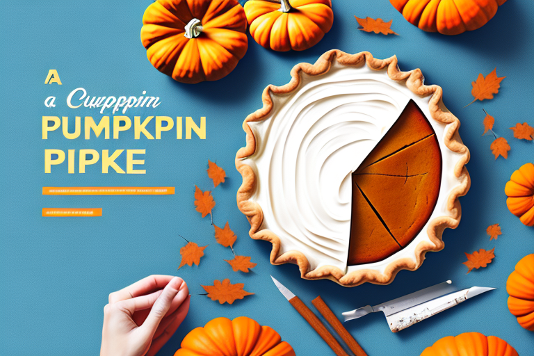 A traditional pumpkin pie with a slice cut out