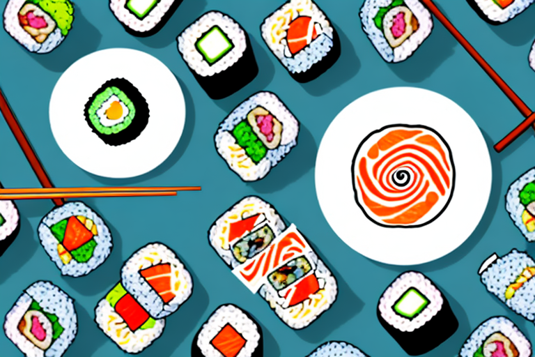 A sushi roll with ingredients