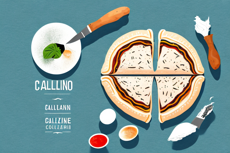 A calzone being made with traditional italian ingredients
