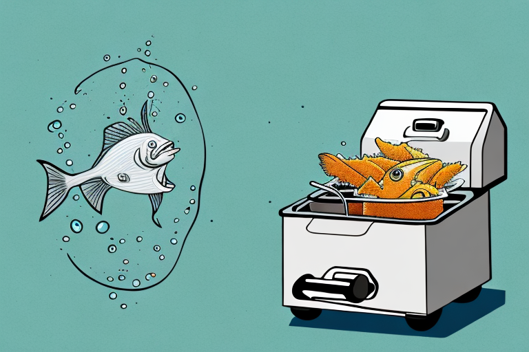 A deep fryer with a fish inside it