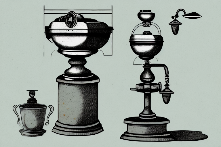 An antique coffee grinder being restored