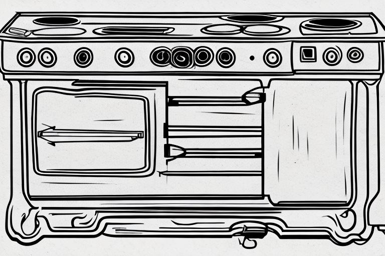 An antique electric range with a detailed view of its components