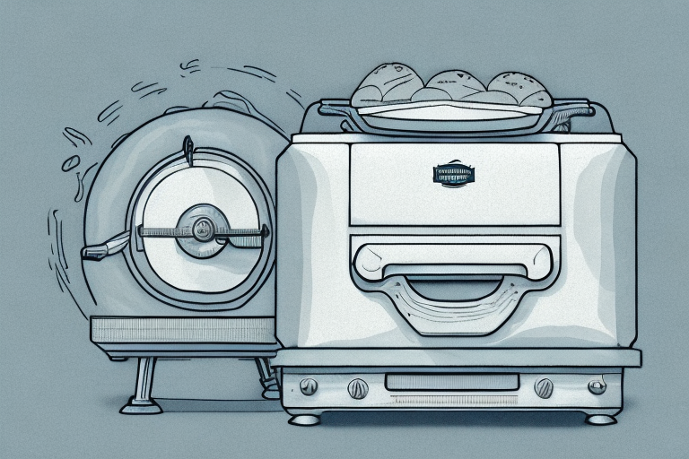An old-fashioned bread maker with a step-by-step guide for restoring it
