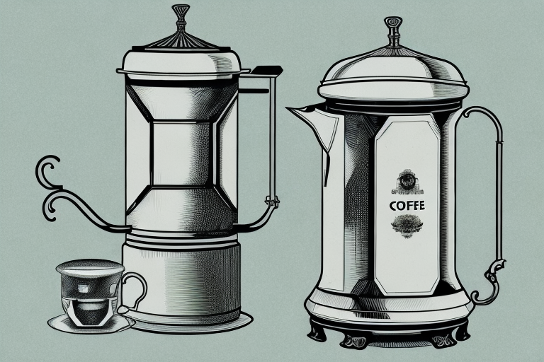 An old-fashioned coffee percolator being restored