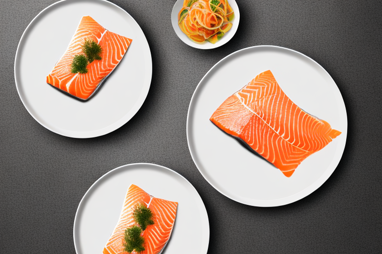 Two plates of salmon