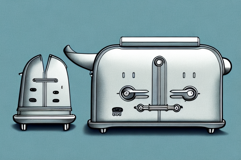 An old-fashioned toaster with a detailed view of its inner workings