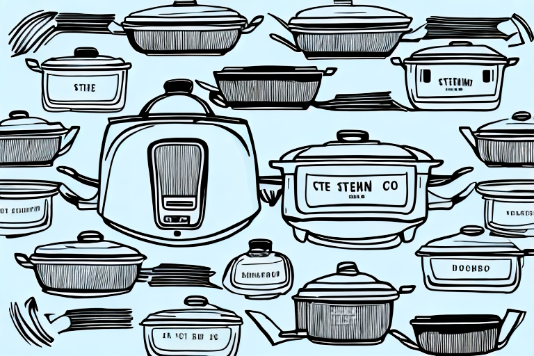 A dutch oven and a slow cooker side-by-side with steam rising from each