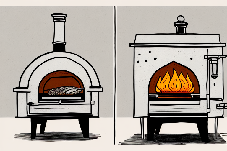 A clay tandoor oven and a gas oven side-by-side