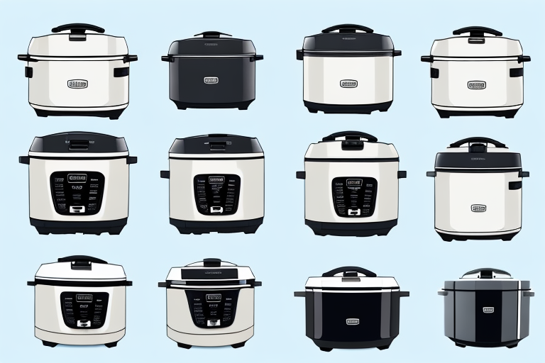 A pressure cooker and a rice cooker side-by-side