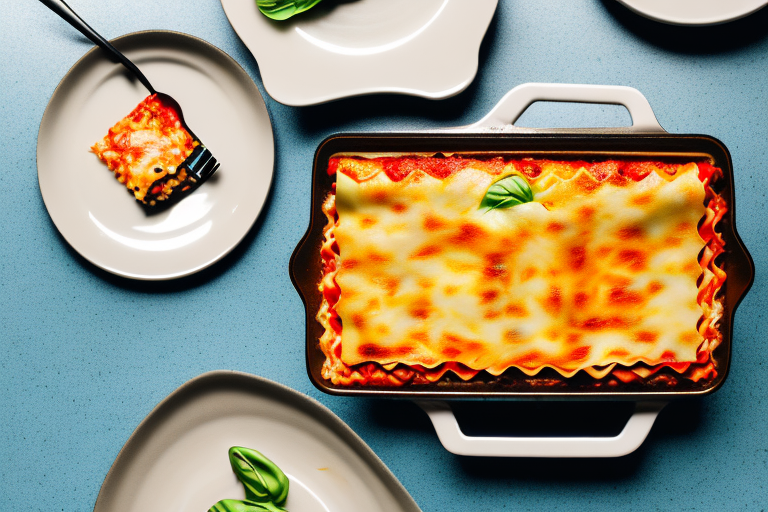 A vegetable lasagna in two different baking dishes