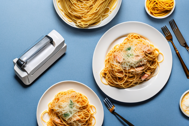 A pasta maker and a pasta roller