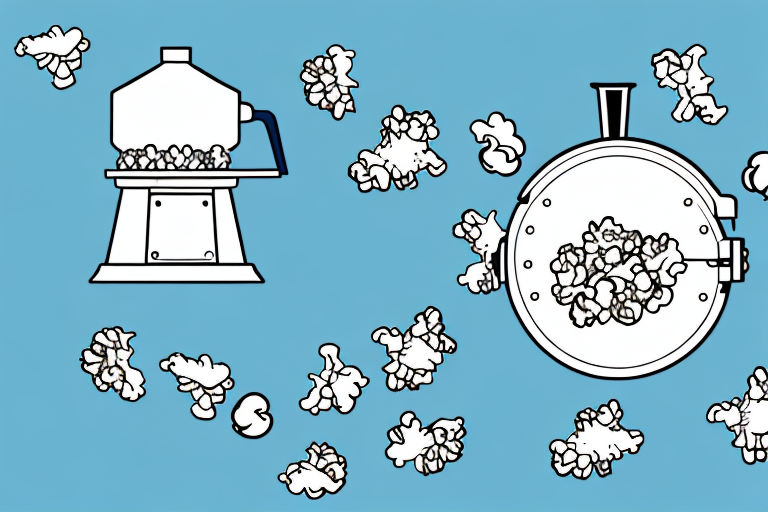 A stovetop popcorn maker with a step-by-step guide on how to clean and store it