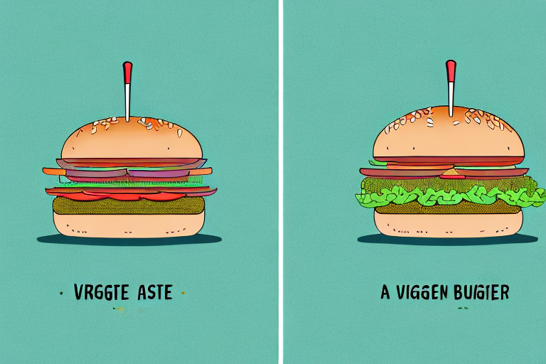 A veggie burger and a cheeseburger